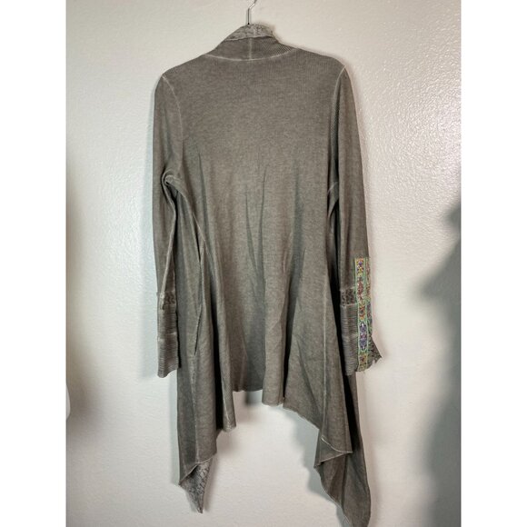 Aratta Silent Journey Waterfall Cardigan Waffle Knit Size Medium Lagenlook Fairy - Picture 2 of 16